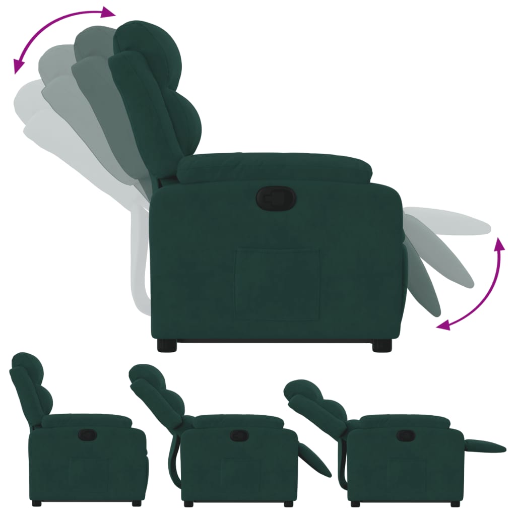 vidaXL Sta-op-stoel verstelbaar fluweel donkergroen