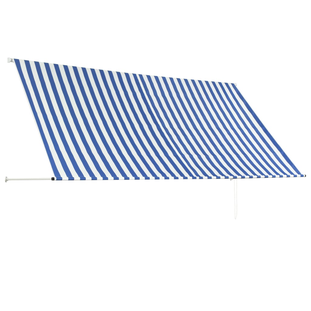 vidaXL Luifel uittrekbaar 300x150 cm blauw en wit