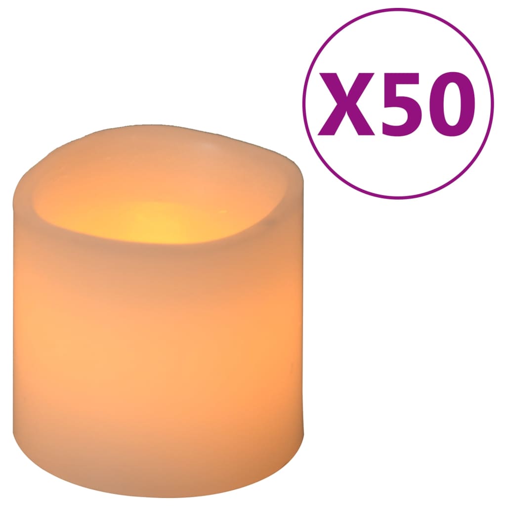 vidaXL Kaarsen 50 st LED warmwit