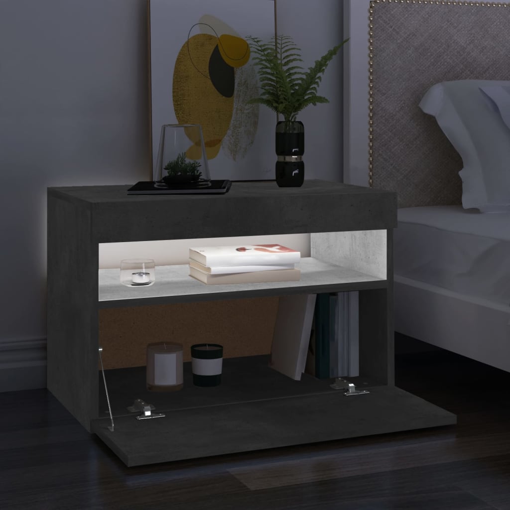 vidaXL Tv-meubel met LED-verlichting 60x35x40 cm betongrijs
