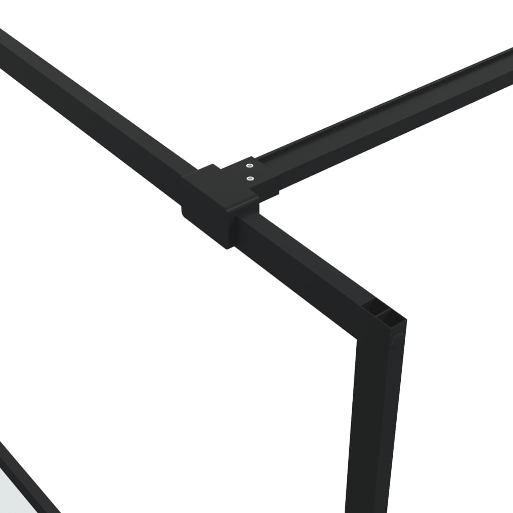 vidaXL Inloopdouchewand 90x195 cm halfmat ESG-glas zwart