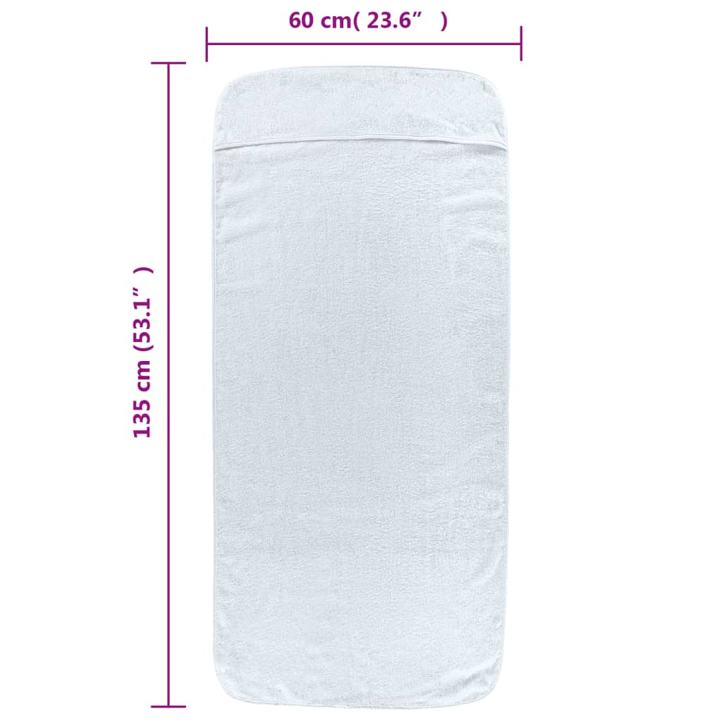 vidaXL Strandhanddoeken 2 st 400 g/m² 60x135 cm stof wit