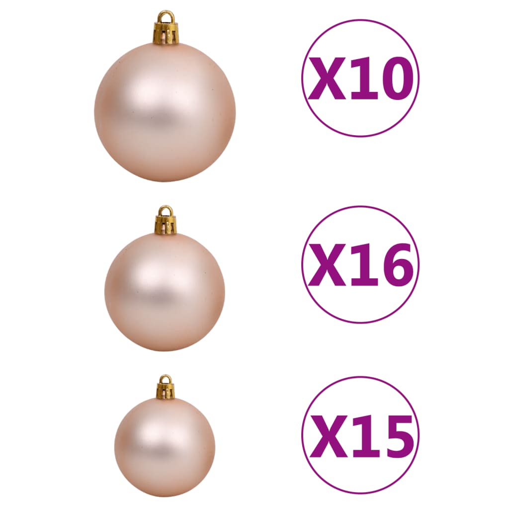 vidaXL Kunstkerstboom met verlichting en kerstballen L 240 cm wit