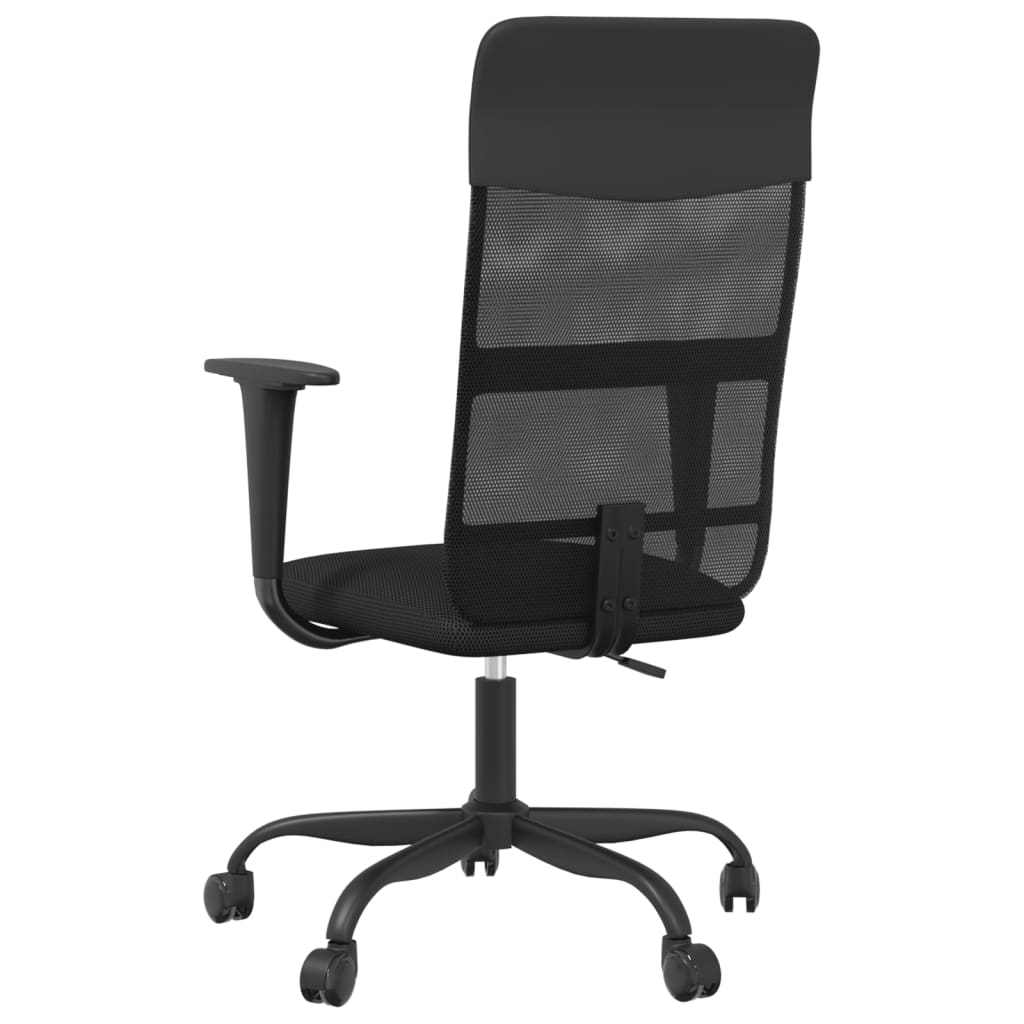 vidaXL Kantoorstoel verstelbare hoogte mesh en kunstleer zwart
