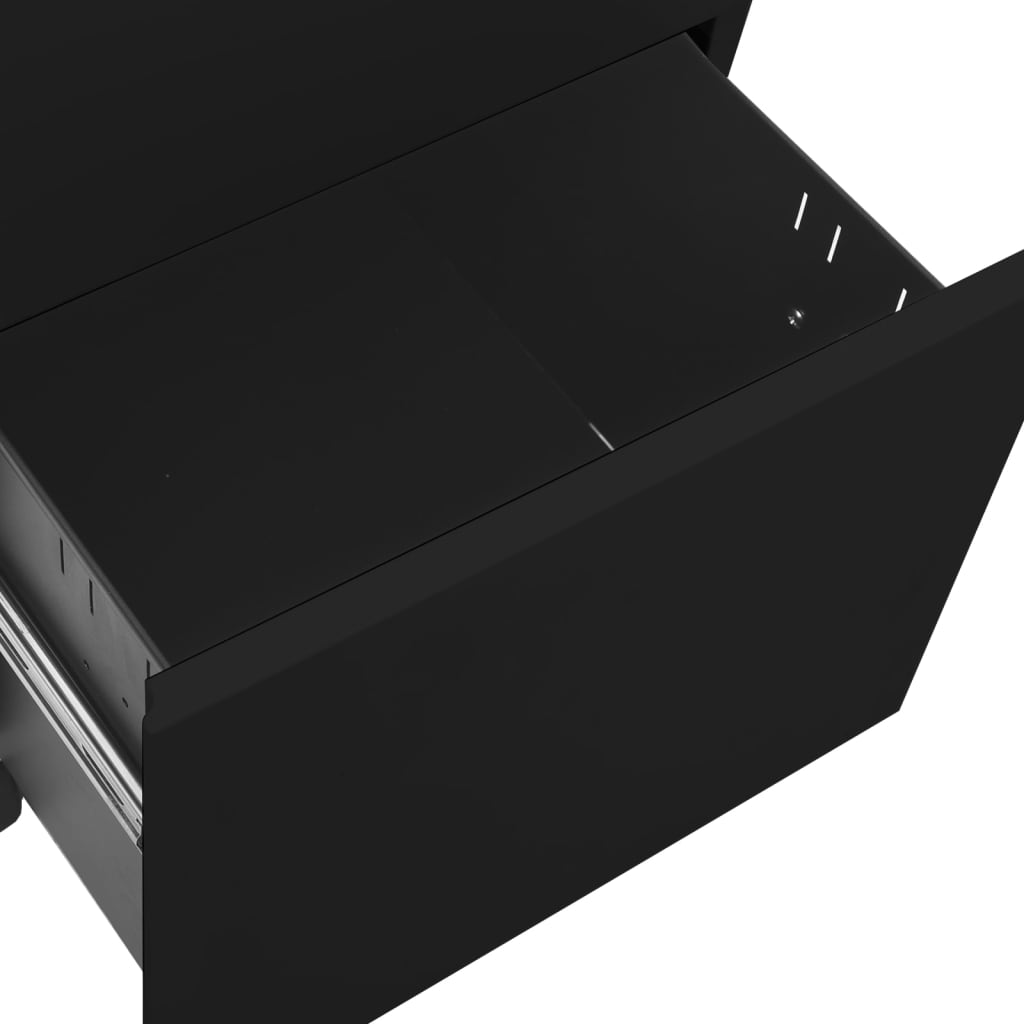 vidaXL Ladeblok verrijdbaar 39x45x60 cm staal zwart