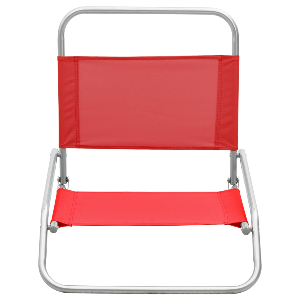 vidaXL Strandstoelen 2 st inklapbaar stof rood