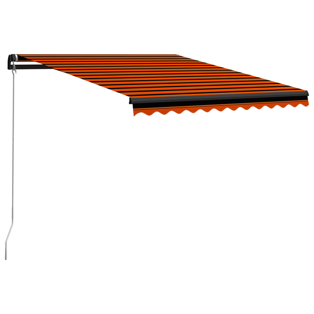 vidaXL Luifel handmatig uittrekbaar met LED 300x250 cm oranje en bruin
