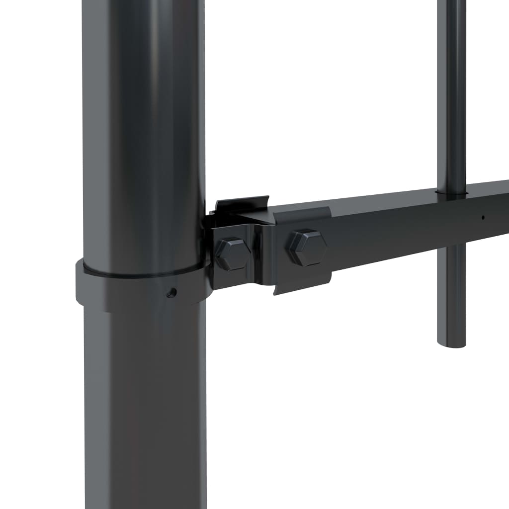 vidaXL Tuinhek met speren bovenkant 5,1x0,8 m staal zwart