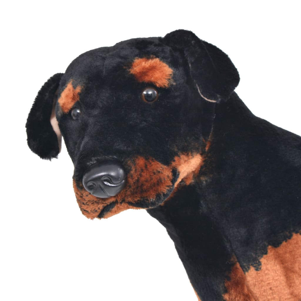 vidaXL Speelgoedhond rottweiler staand XXL pluche zwart en bruin