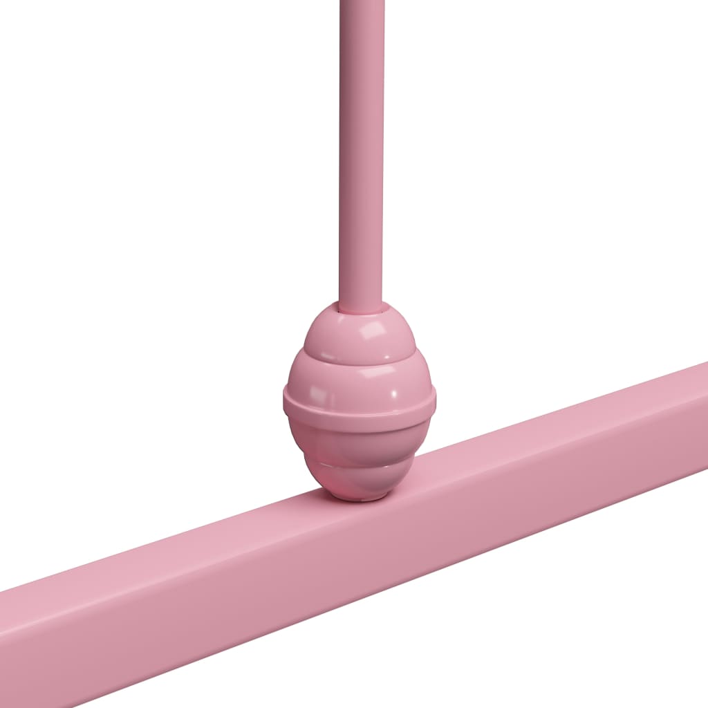 vidaXL Bedframe metaal roze 90x200 cm
