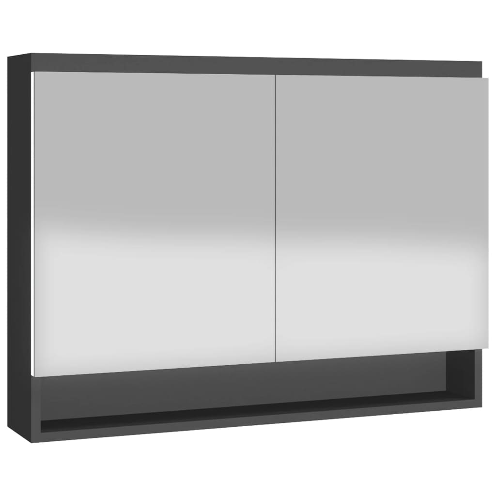 vidaXL Badkamerkast met spiegel 80x15x60 cm MDF antracietkleurig
