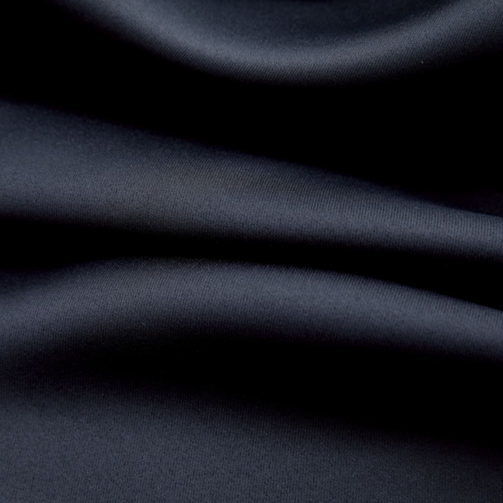 vidaXL Gordijn verduisterend met metalen ringen 2 st 140x245 cm zwart