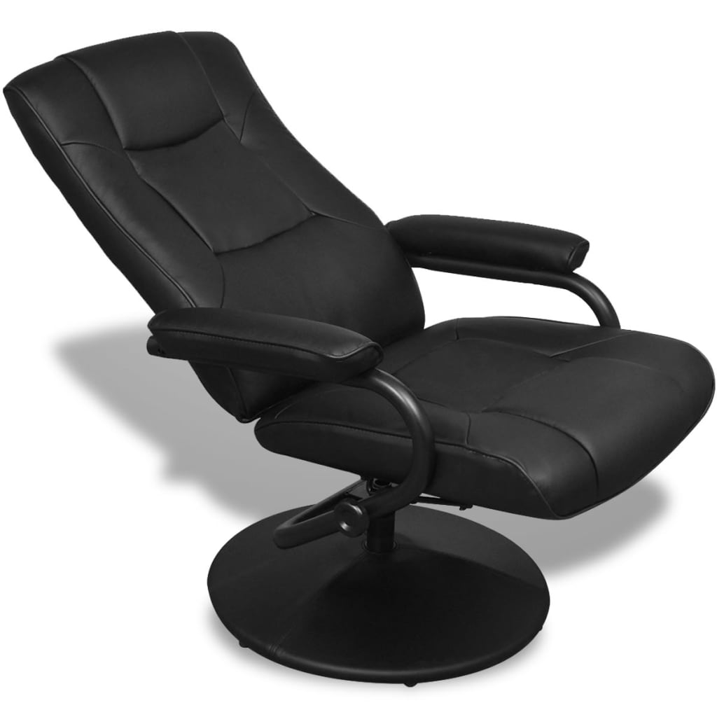 vidaXL Tv-fauteuil met voetenbankje kunstleer zwart