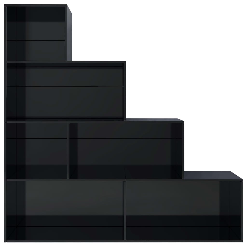 vidaXL Boekenkast/kamerscherm 155x24x160 cm hout hoogglans zwart