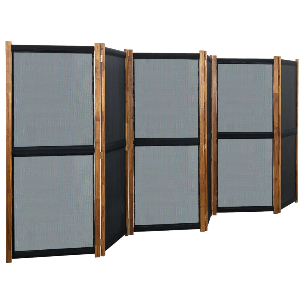 vidaXL Kamerscherm met 6 panelen 420x170 cm zwart