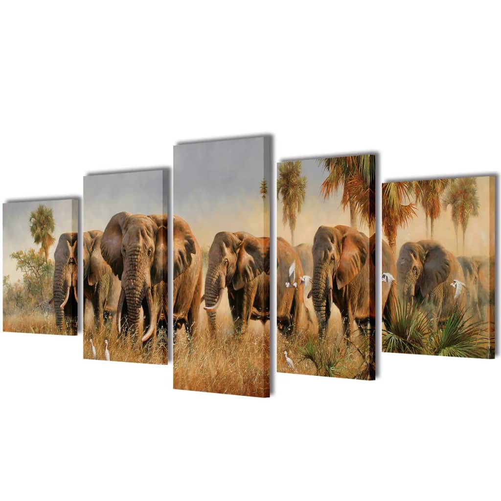 Canvasdoeken Olifanten 200 x 100 cm