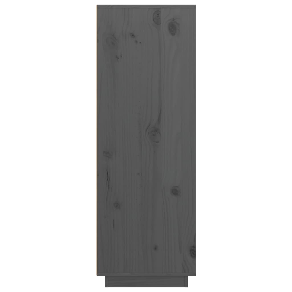 vidaXL Hoge kast 89x40x116,5 cm massief grenenhout grijs