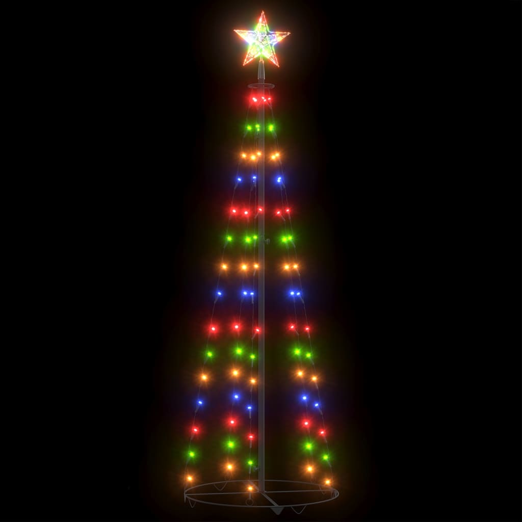 vidaXL Kegelkerstboom 84 meerkleurig LED's 50x150 cm