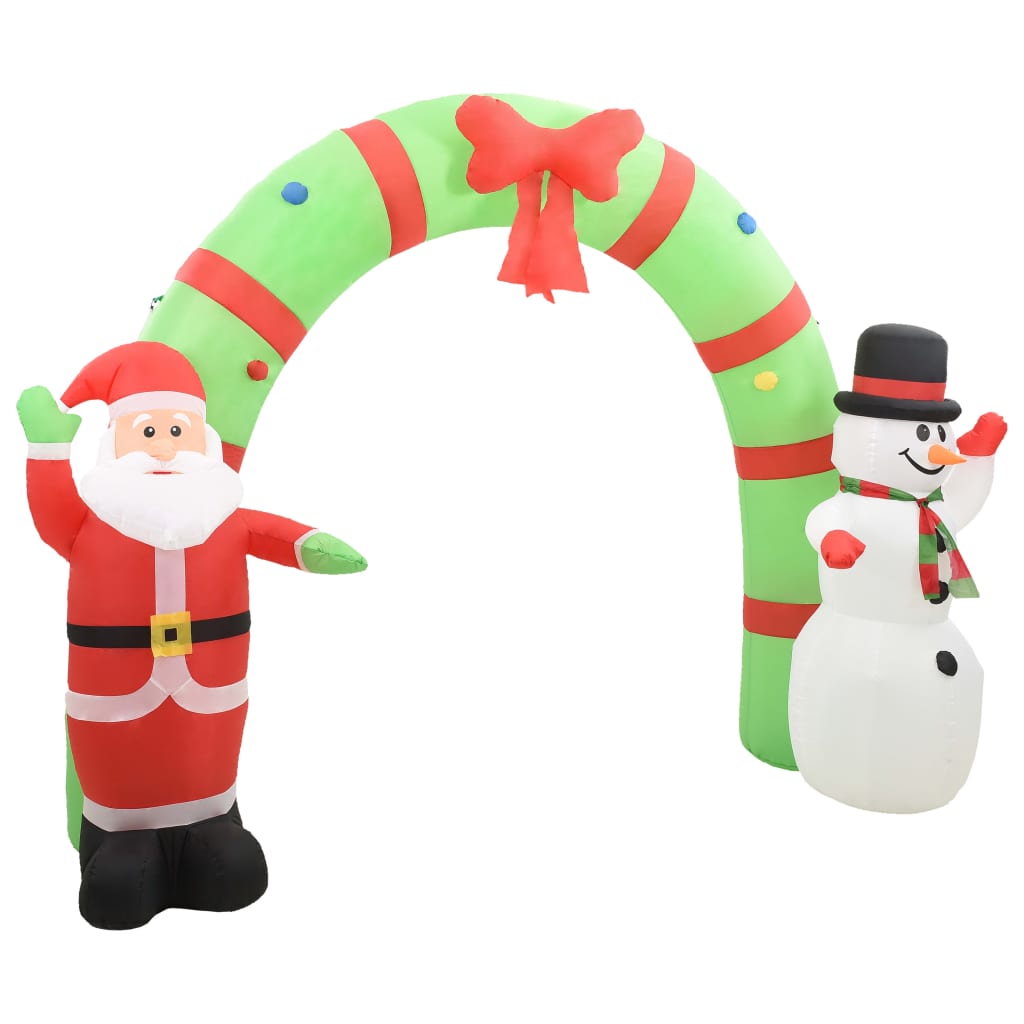 vidaXL Kerstboog kerstman en sneeuwpop opblaasbaar LED 223 cm