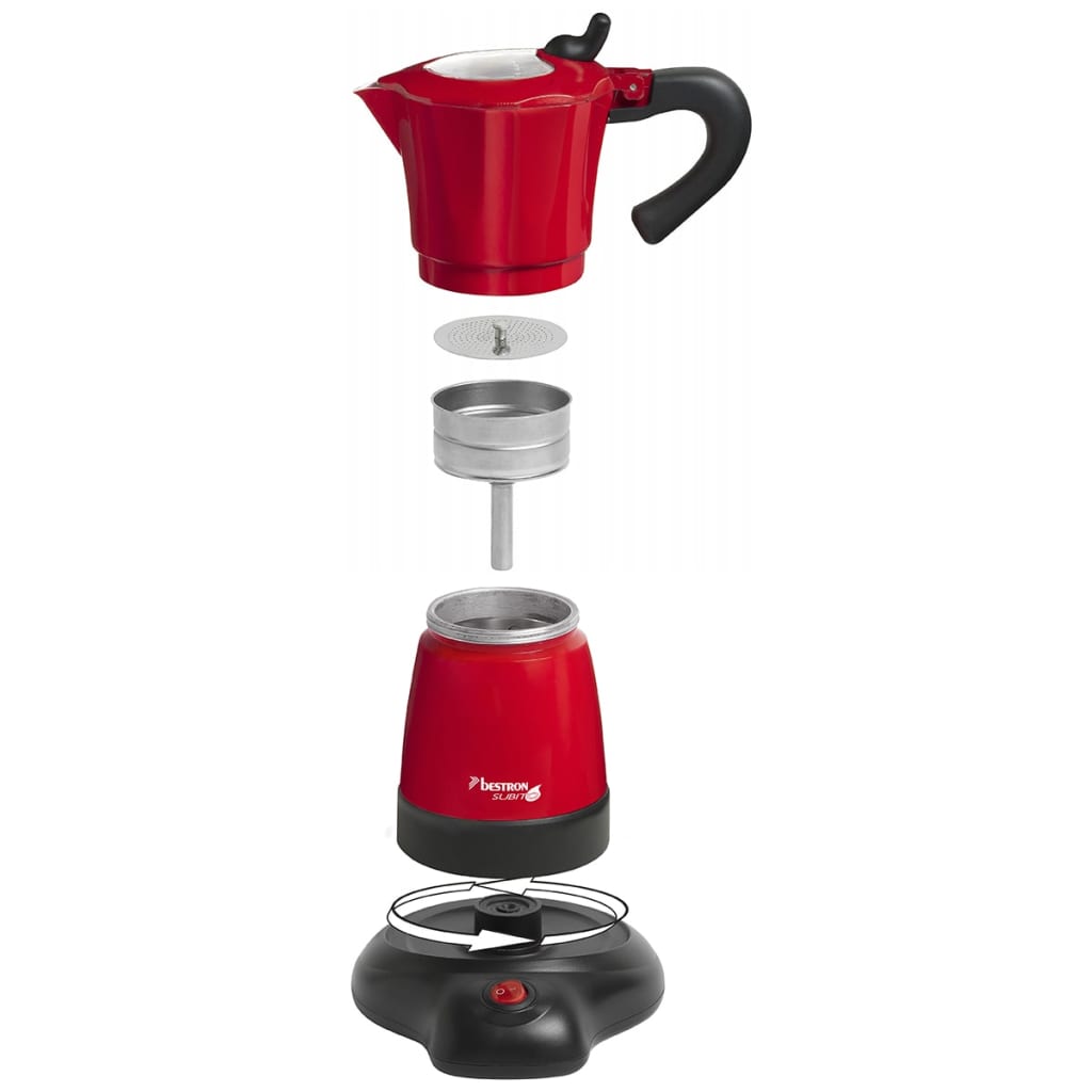 Bestron Espressoapparaat 6 kopjes 480 W rood AES 480