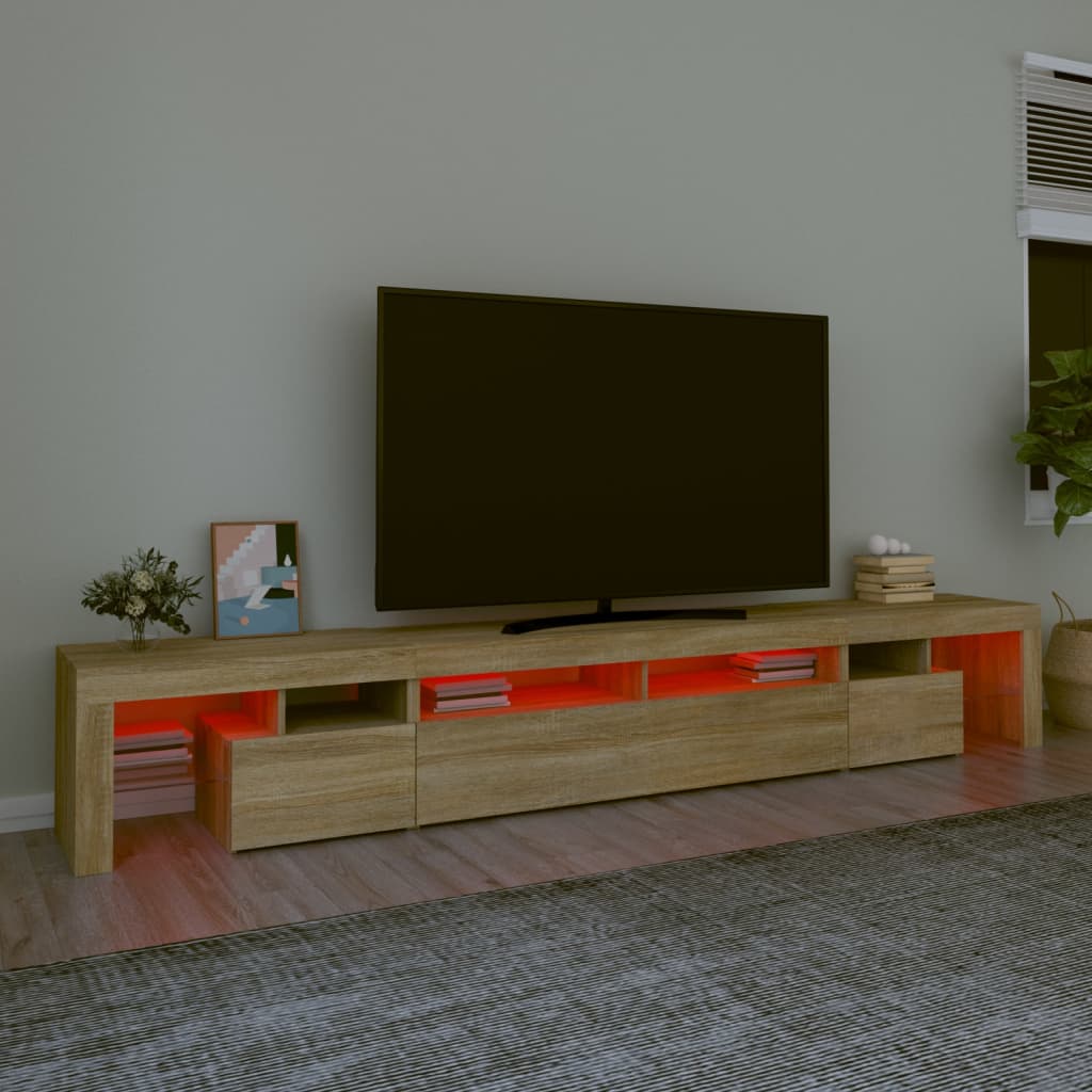 vidaXL Tv-meubel met LED-verlichting 260x36,5x40cm sonoma eikenkleurig