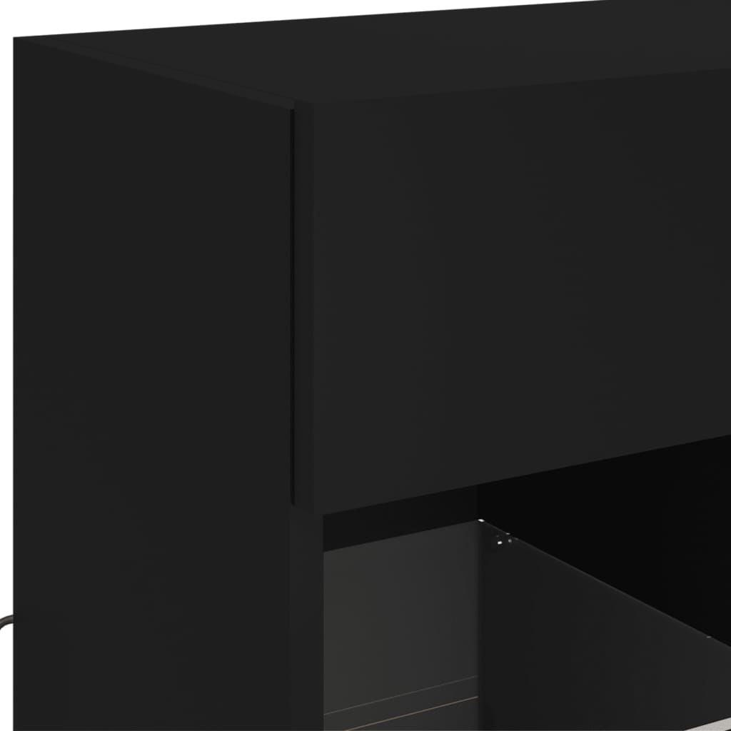 vidaXL Tv-wandmeubel met LED-verlichting 58,5x30x60,5 cm zwart