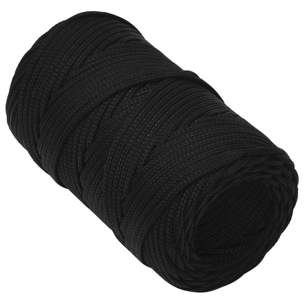 vidaXL Werktouw 2 mm 25 m polyester zwart