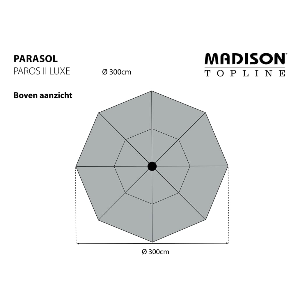 Madison Parasol Paros II Luxe 300 cm taupe