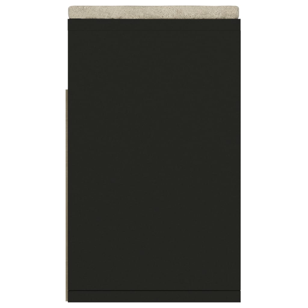 vidaXL Schoenenbank met kussen 104x30x49 cm spaanplaat zwart