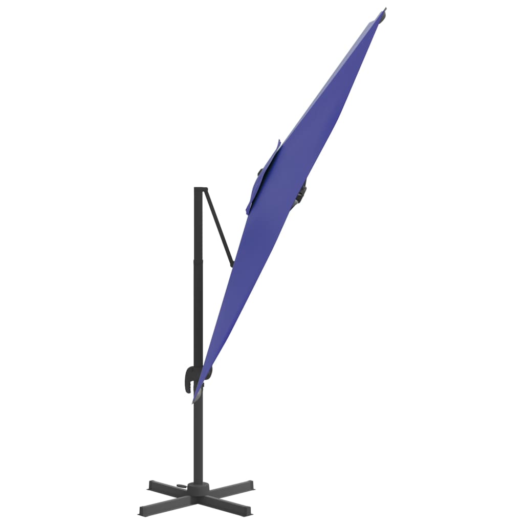 vidaXL Zweefparasol met LED-verlichting 400x300 cm azuurblauw