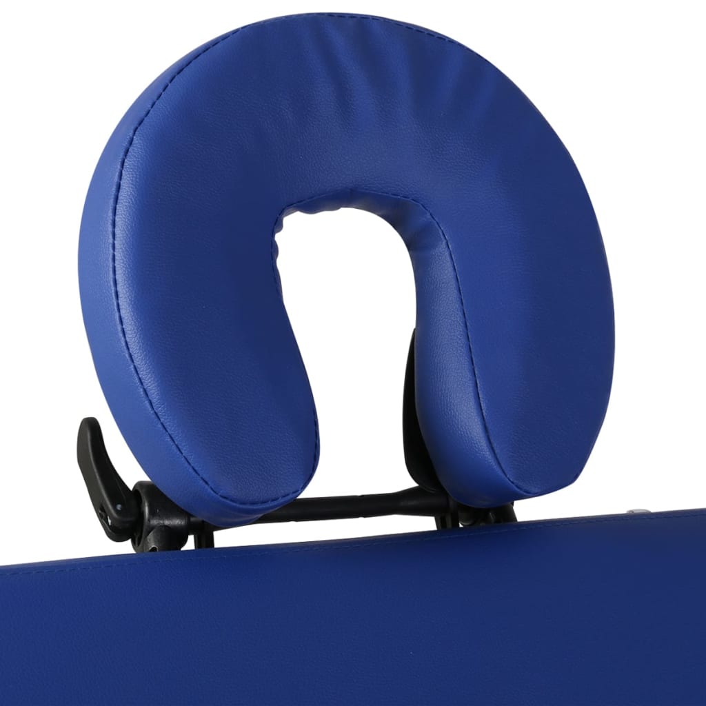 vidaXL Inklapbare massagetafel 4 zones met houten frame (blauw)