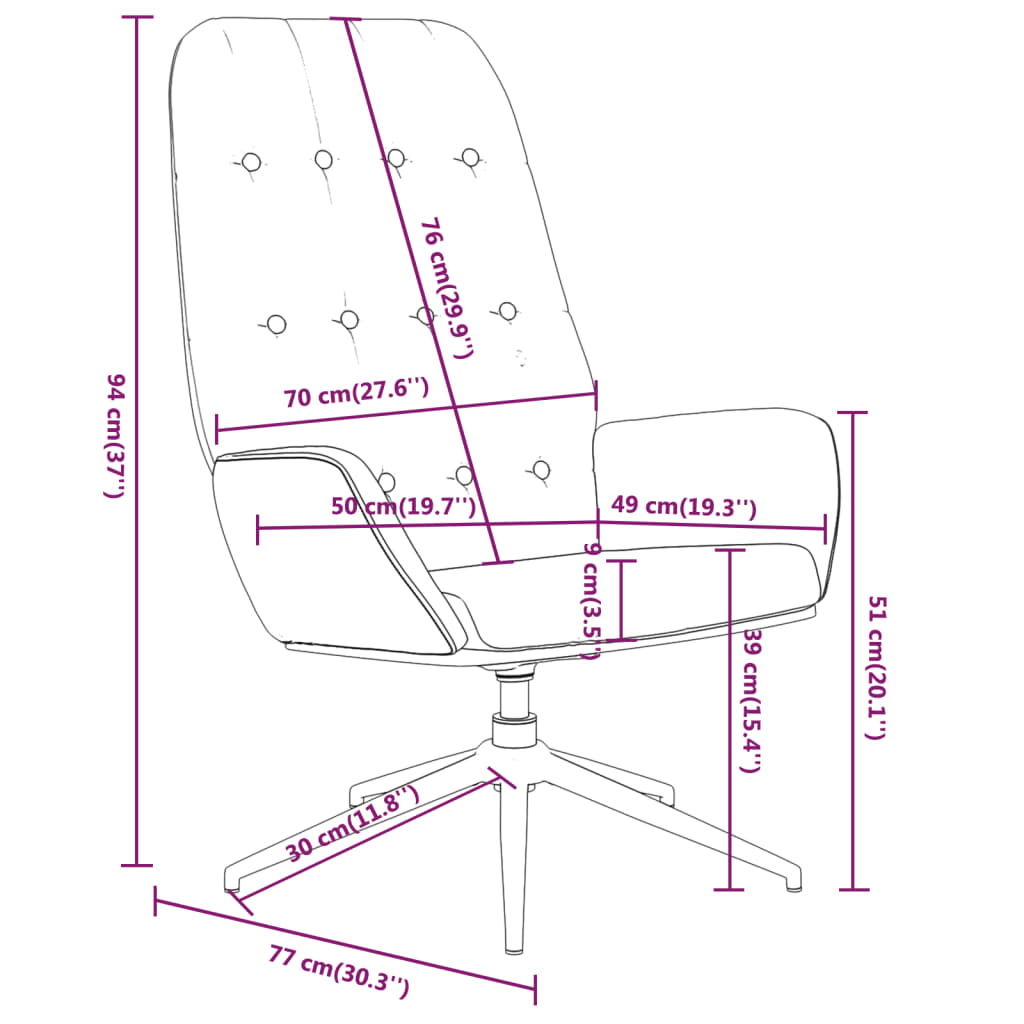 vidaXL Relaxstoel met voetenbank microvezelstof taupe