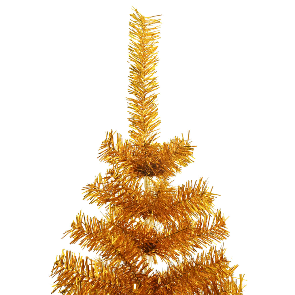 vidaXL Kunstkerstboom met standaard 240 cm PET goudkleurig