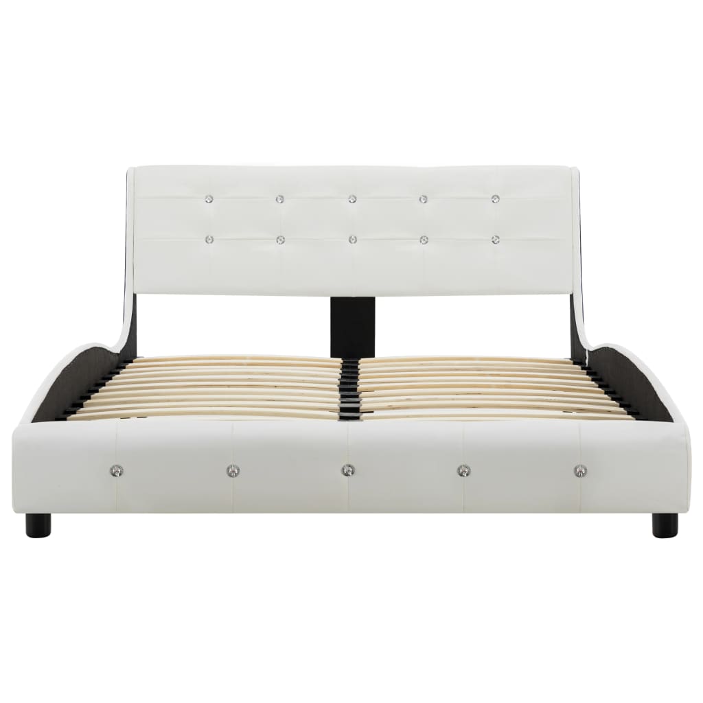 vidaXL Bed met matras kunstleer wit 120x200 cm
