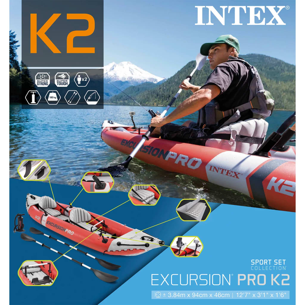 Intex Kajak opblaasbaar Excursion Pro 384x94x46 cm 68309NP