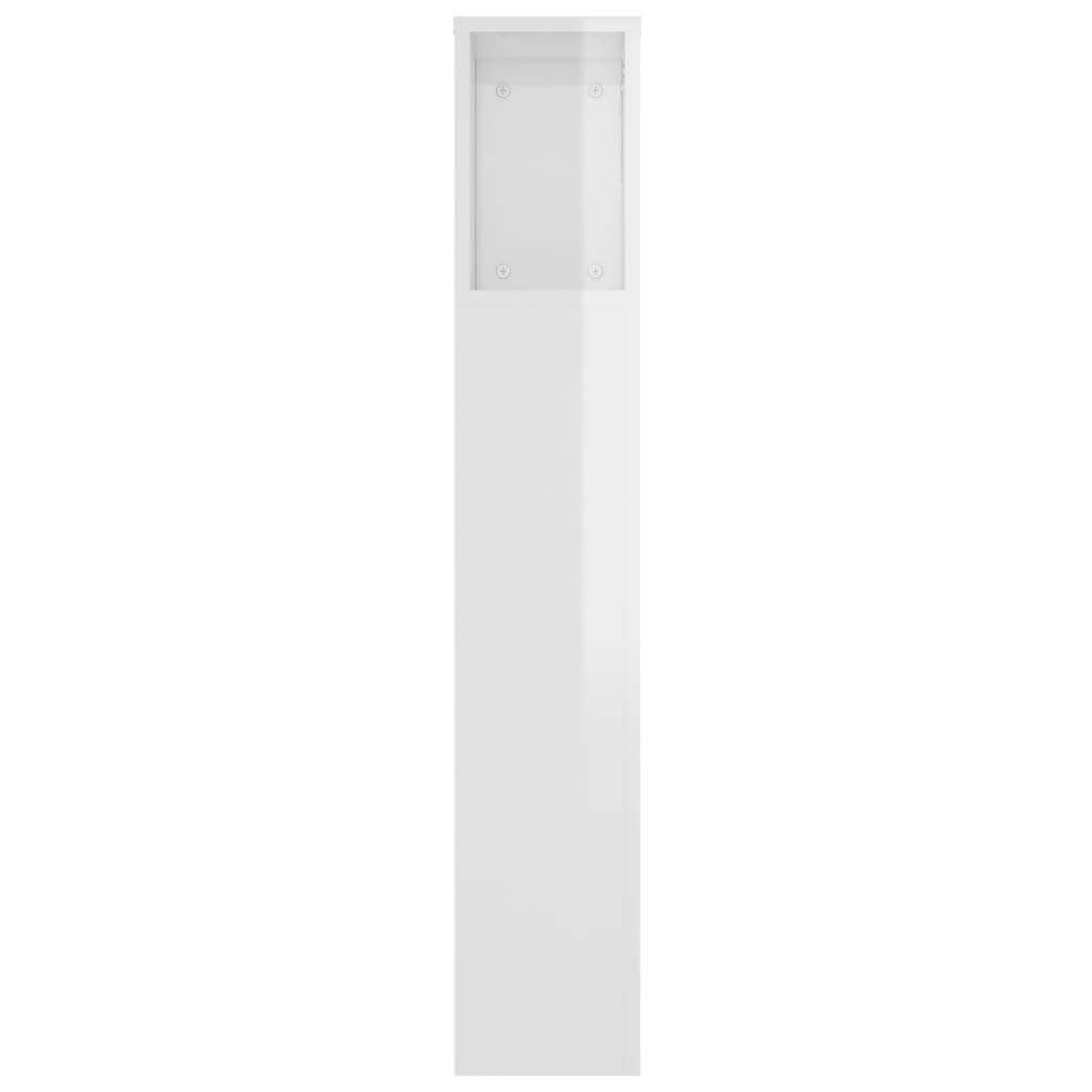 vidaXL Hoofdbordkast 220x18,5x104,5 cm hoogglans wit