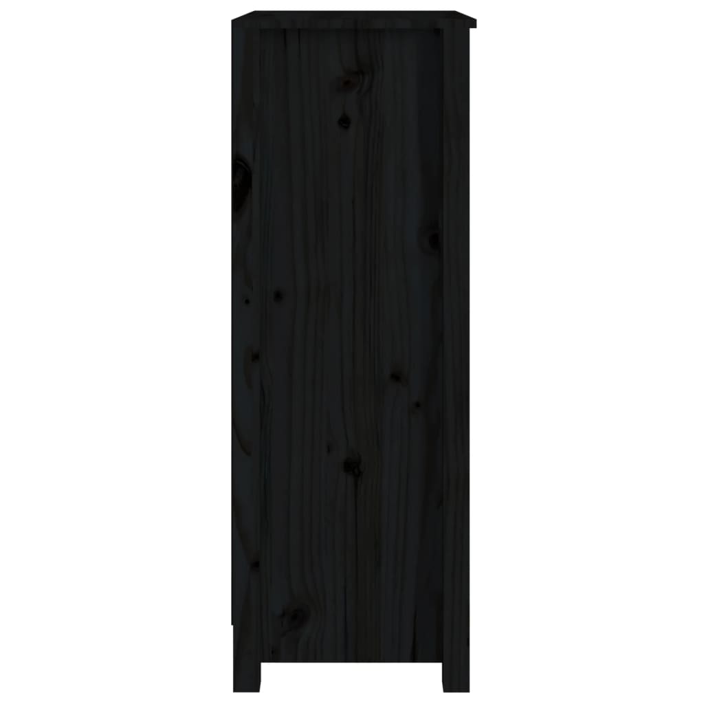 vidaXL Boekenkast 50x35x97 cm massief grenenhout zwart