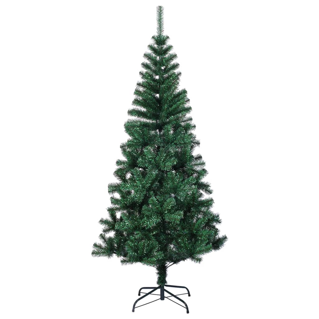 vidaXL Kunstkerstboom met iriserende uiteinden 210 cm PVC groen