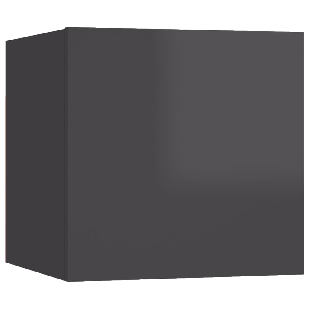vidaXL Nachtkastjes 2 st 30,5x30x30 cm spaanplaat hoogglans grijs