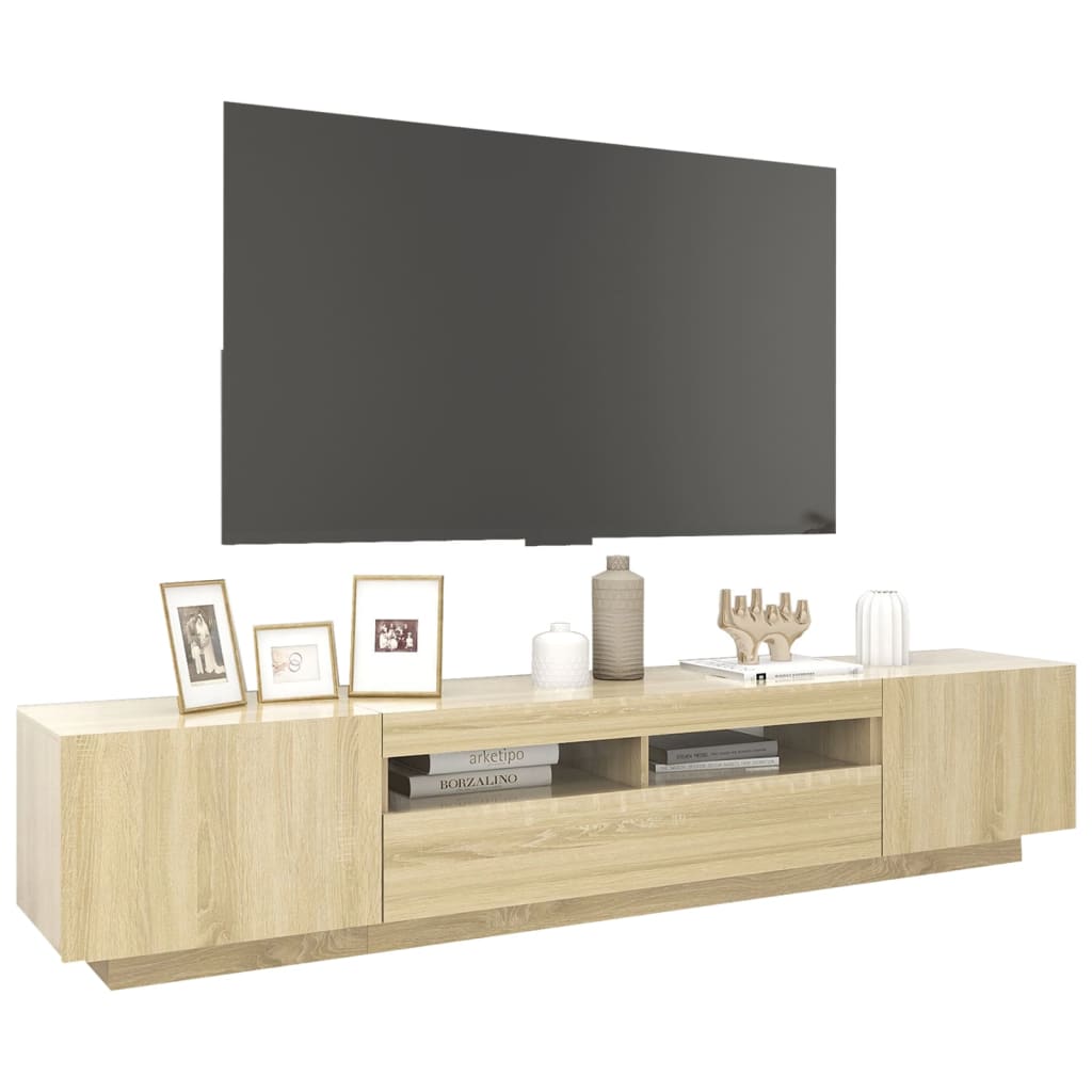vidaXL Tv-meubel met LED-verlichting 200x35x40 cm sonoma eikenkleurig
