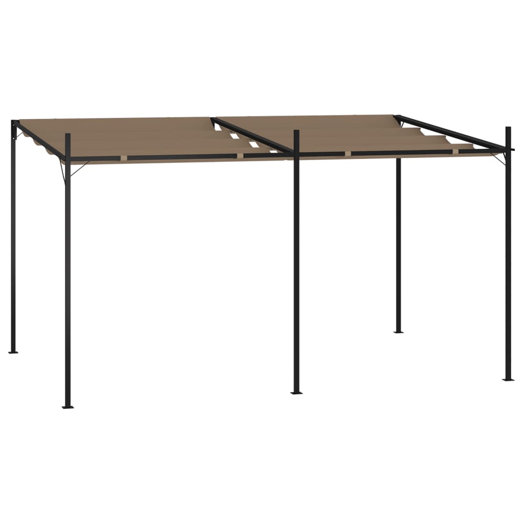 vidaXL Prieel met uittrekbaar dak 400x300x233 cm taupe
