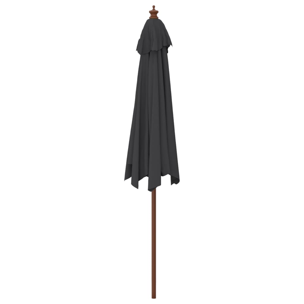 vidaXL Parasol met houten paal 299x240 cm zwart