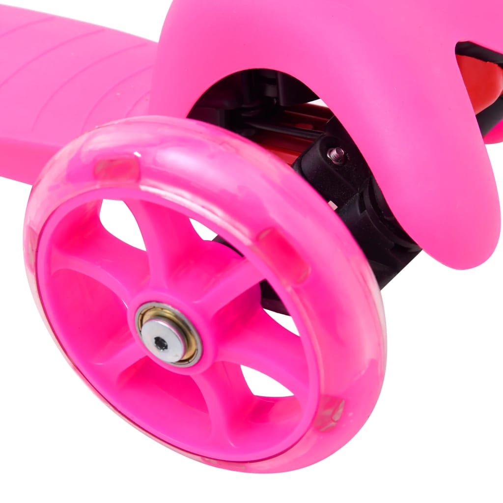 vidaXL Kinderstep met verstelbaar aluminium stuur en 3 wielen roze