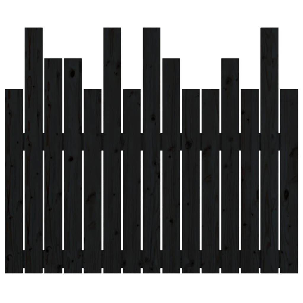 vidaXL Hoofdbord wandmontage 95,5x3x80 cm massief grenenhout zwart