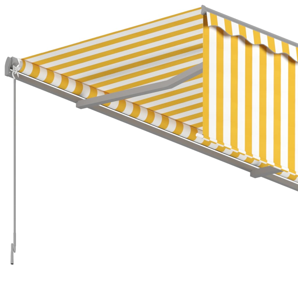 vidaXL Luifel handmatig uittrekbaar rolgordijn 3,5x2,5 m geel en wit
