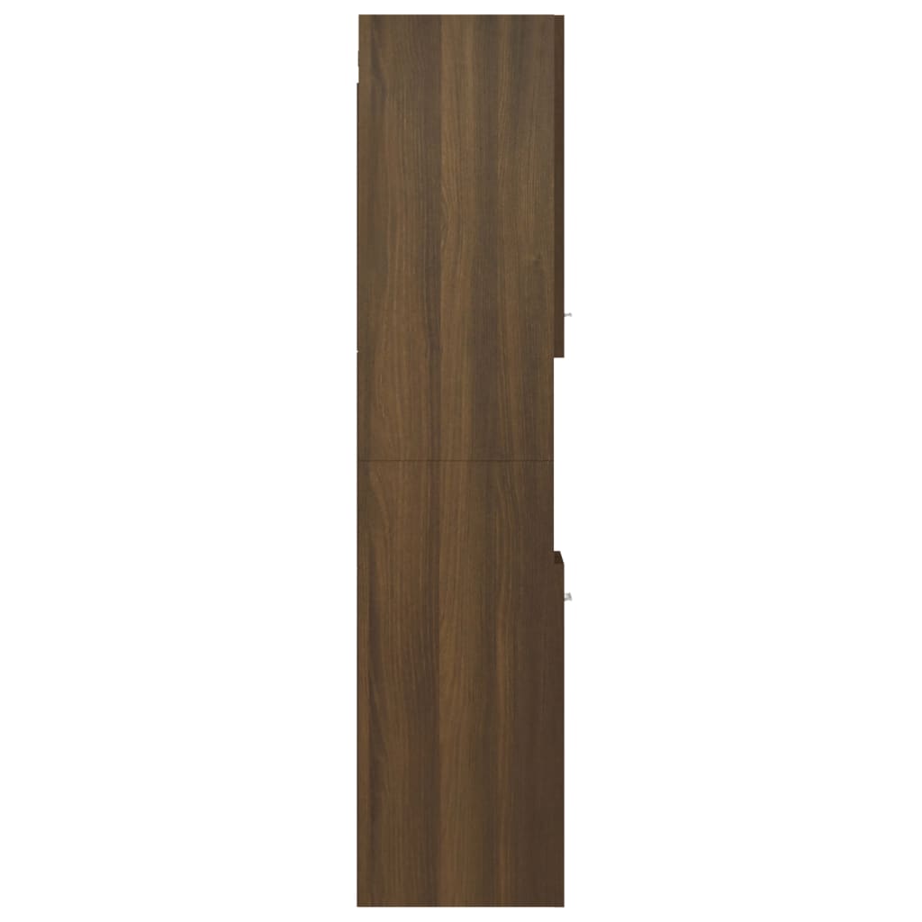 vidaXL Badkamerkast 30x30x130 cm bewerkt hout bruineikenkleurig