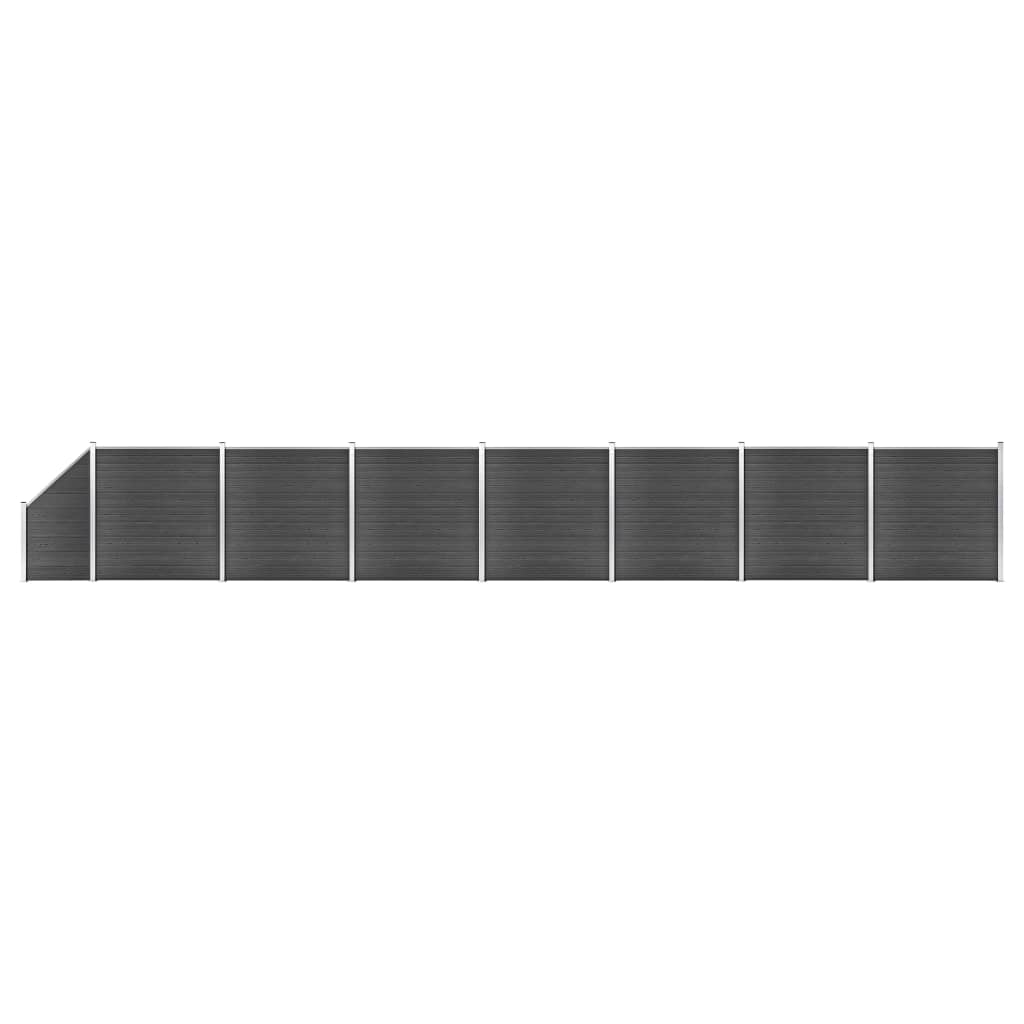 vidaXL Schuttingpanelenset 1311x(105-186) cm HKC zwart
