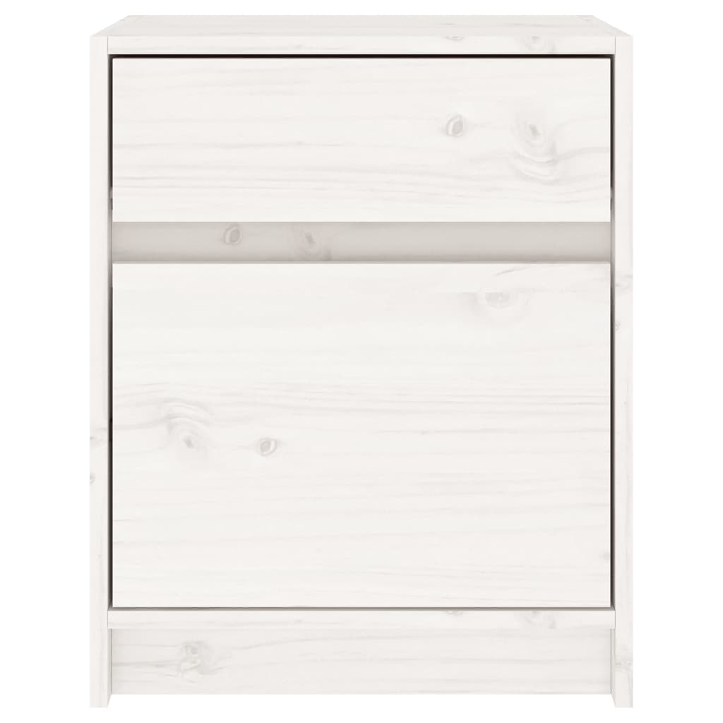 vidaXL Nachtkastjes 2 st 40x31x50 cm massief grenenhout wit