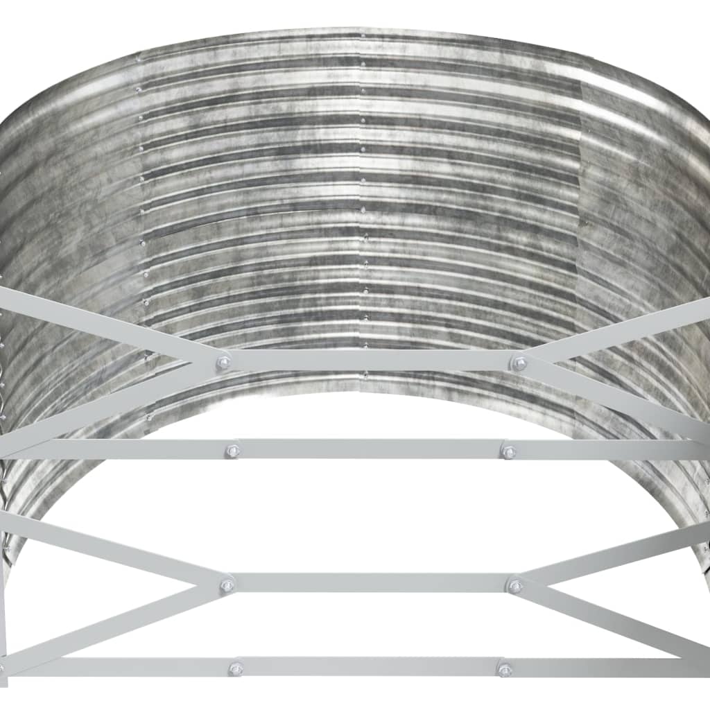 vidaXL Plantenbak 396x100x68 cm gepoedercoat staal zilverkleurig