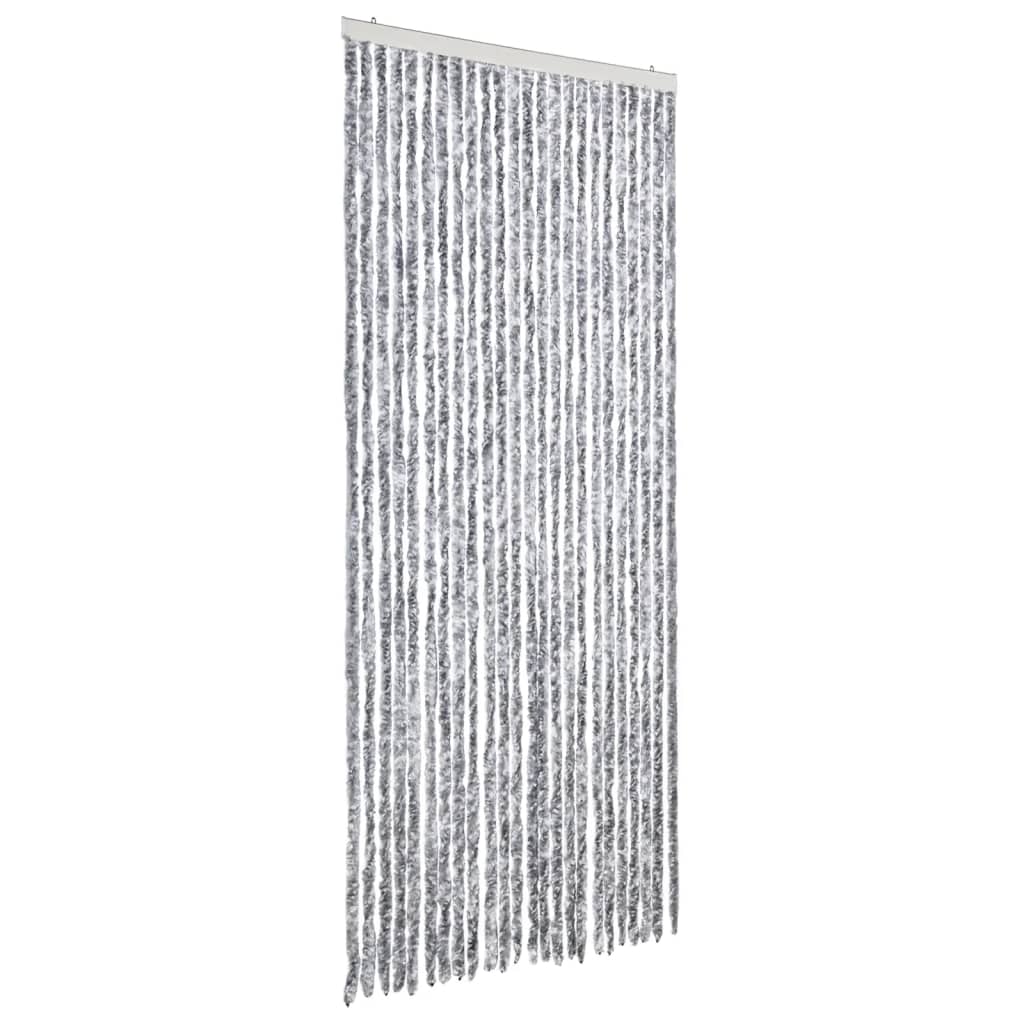 vidaXL Vliegengordijn 100x200 cm chenille wit en grijs